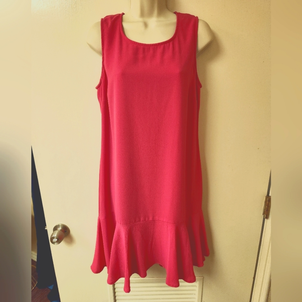 Pink ruffle hem dress